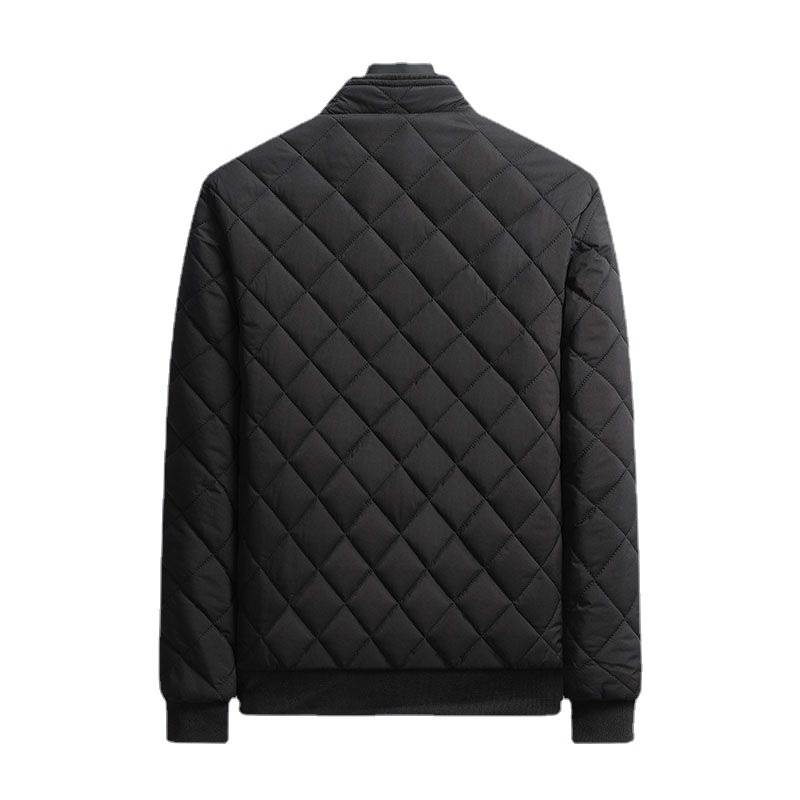 Herren Herbst Winter Muster Fleecegefüttert Lässige Jacke Einfarbig Übergröße Slim Warm Mantel
