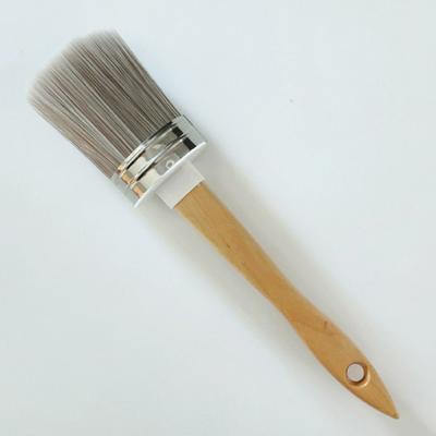 Elliptical Brush Head Paint Brush Thickened Apply Evenly Industrial Paint Brush Wooden Handle Chemical Fiber Wall Brushing Tools