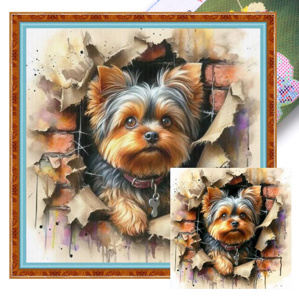 Animal Full 11CT DIY Stamped Printed Cross-Stitch Kits 15.75x15.75in Cross Stitch Art and Crafts Kits for Adults Home Decor