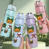 1PC Christmas Gift Box 750ml Color Plastic Sports Water Bottle Leakproof Flip Straw Lid Suitable for Sports Office Home Use