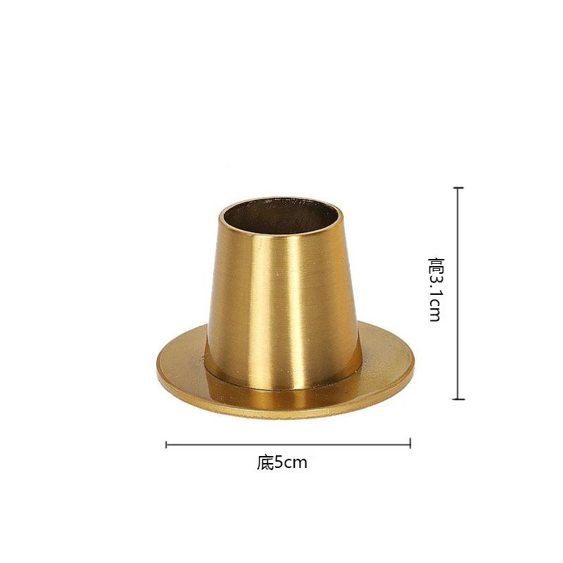 1 Stück Gold/Schwarz Metall Kerzenhalter Spitzkerzenständer 5cm Säulenplatte Minimalistisch Vintage Dekoration Esstisch Hochzeitsparty