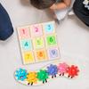 Math Learning Board Toy Educational Game Wood,Color Recognition Rainbow Gear Manipulative