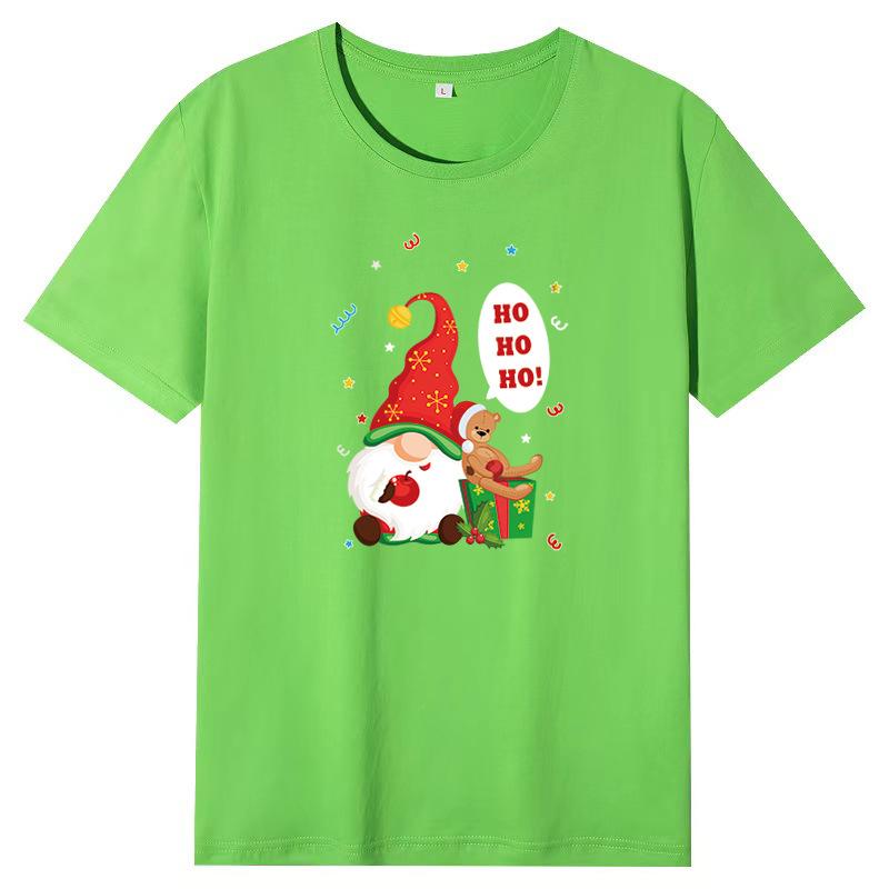 

Свободная рубашка с круглым вырезом в рождественском стиле с принтом Санта-Клауса из чистого хлопка с короткими рукавами для мужчин XXXL