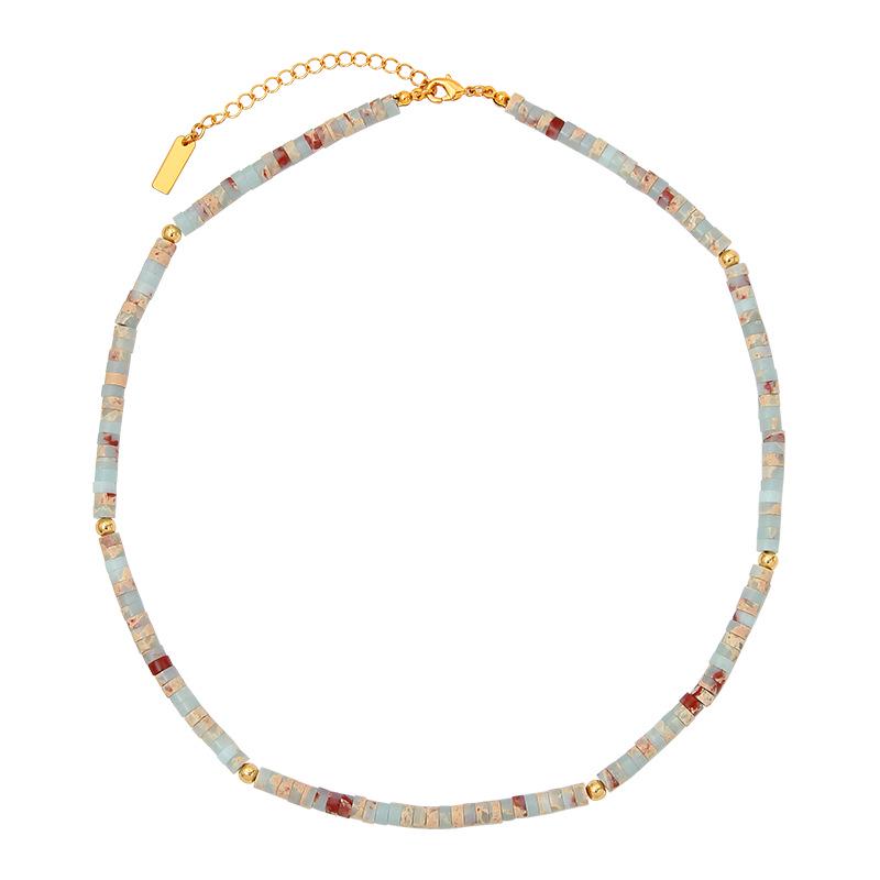 Bohemian Stone Bead Clavicle Necklace - Colorful, Simple, and Stylish Design