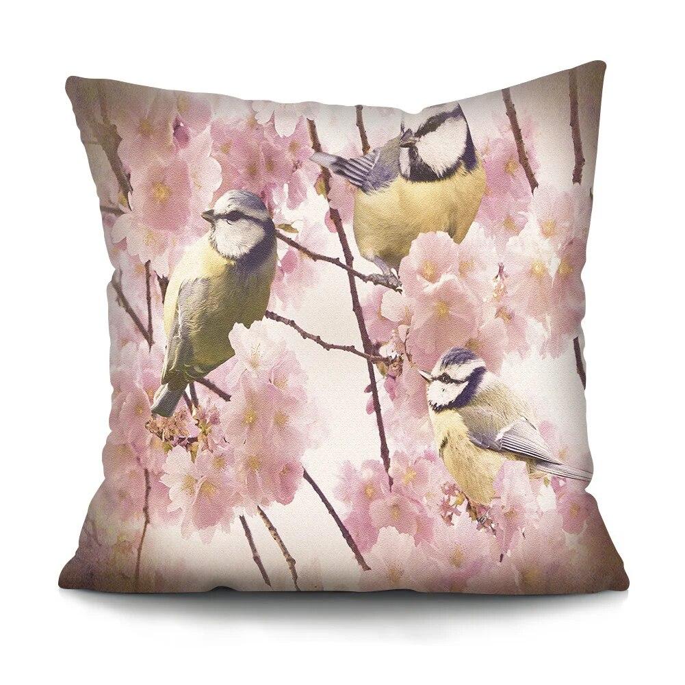 Schlafzimmer Wohnzimmer Kissenbezug Ölgemälde Vogel Chinesischer Stil Auto Sofa Heimdekor Kissenbezug