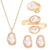 5pcs/set Imitation Pearl Clavicle Jewelry Set Punk Style Choker Necklace Set  Women Jewelry