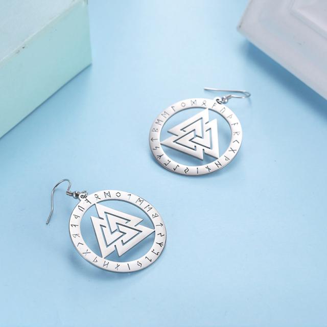 

Винтажные викингские руны Валькнут скандинавские амулеты серьги-подвески из нержавеющей стали языческие талисманы серьги-подвески ювелирные изделия