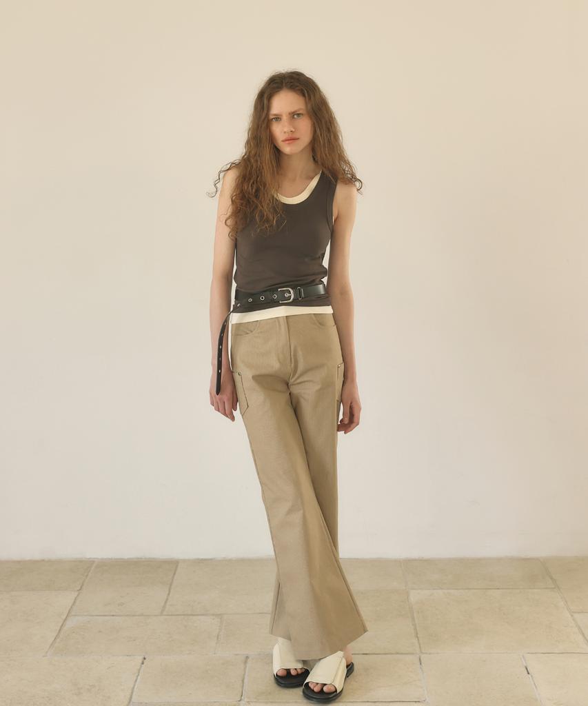 OURO Stripe Stud Pants [Beige]