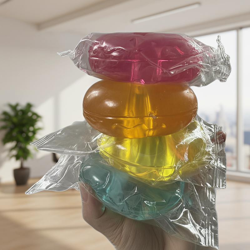 Shapeable Ultra Clear Maltose Donut Stress Ball Toy Slow Rebound Stress Relief Fidget Toy For Anxiety Stress Reliever