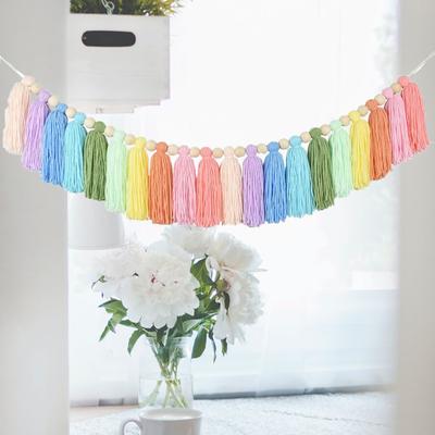 Rainbow Tassel Wide Usage Exquisite Easy To Install Decorative Vintage Style Rainbow Tassel for Bedroom