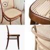 Homlly Natural Rattan Solid Wood Dining Chair