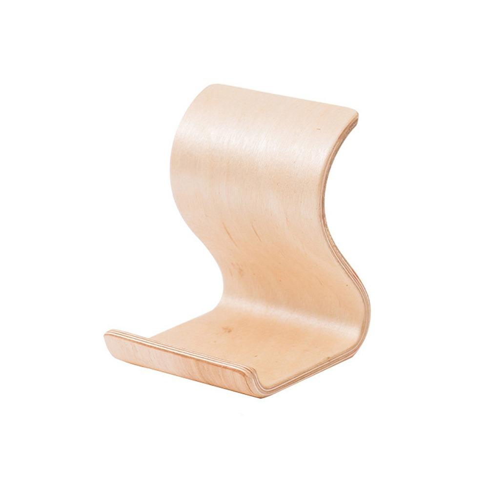 Wood Tablet Stand Yellow Coffee Phone Stand Simple Display Rack  Desktop Ornament