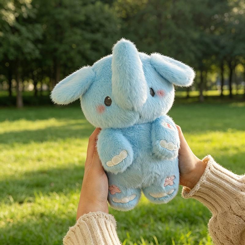 23Cm Couple Elephants Cartoon Plush Toy Stuffed Female Male Kawaii Animal Doll Blue Pink Eli Cute Plushie Birthday Gift