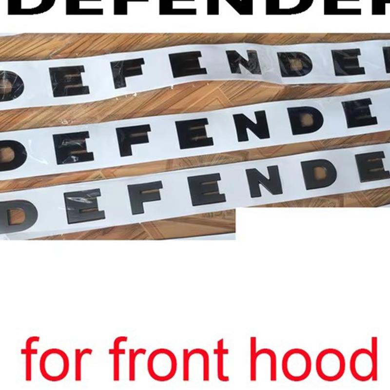 cxjva7 Car Styling Refitting Front Hood and Lower Trunk Sticker Glossy Black Carbon Fiber Letters Emblem for Land Rover DEFENDER Badge