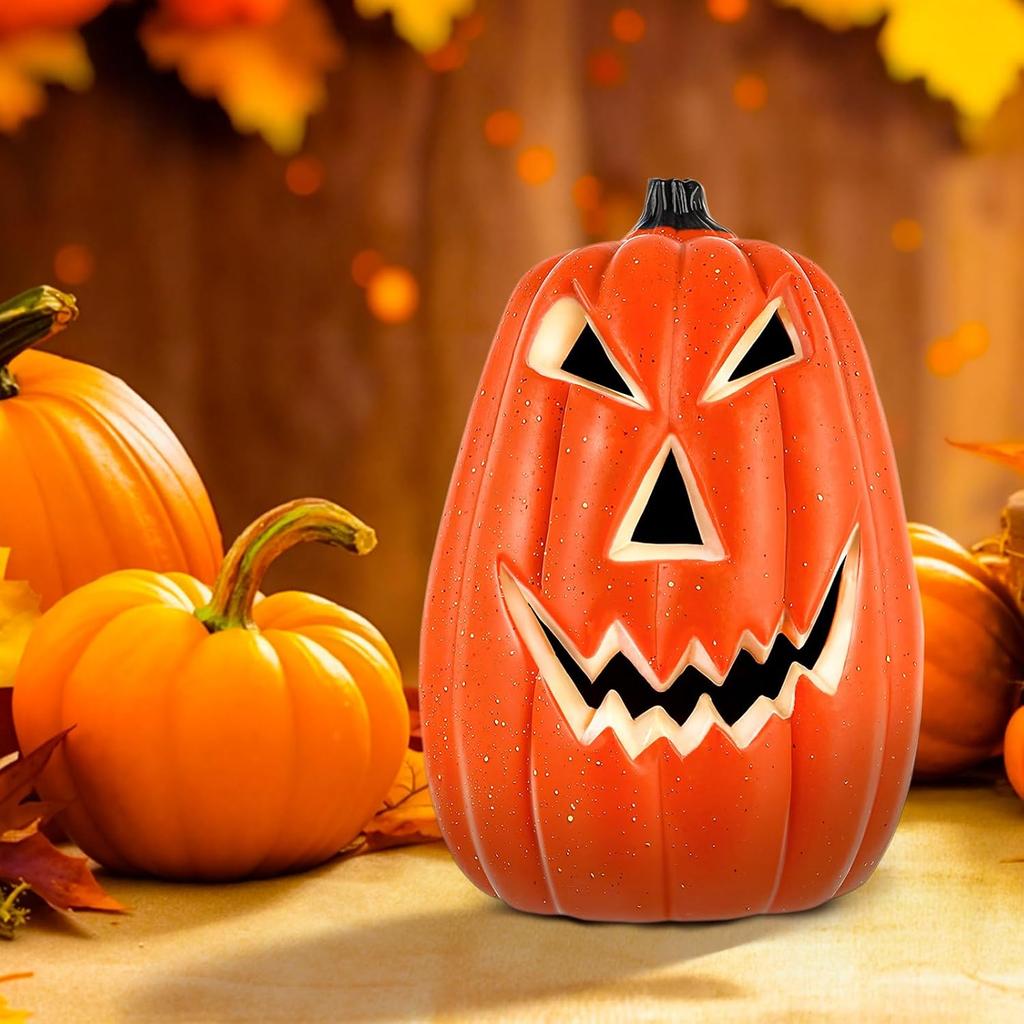 Halloween Pumpkin Lights Plastic Jack O Lantern Table Decor For Home Party Style A