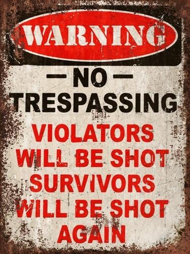 

Warning No Trespassing Vintage Retro style Advert Metal Sign man cave shed 20x30cm（7.8x11.8inch）