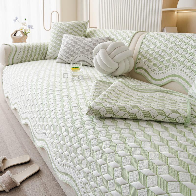 New Special-Shaped Straight-Breasted Leather Sofa Cushion Mat Summer Cold Silk Cool Fixed Non-Slip Summer Cover Cloth Towel