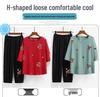 Stylish Summer Seven-Sleeve Top Set for Middle-Aged and Older Women