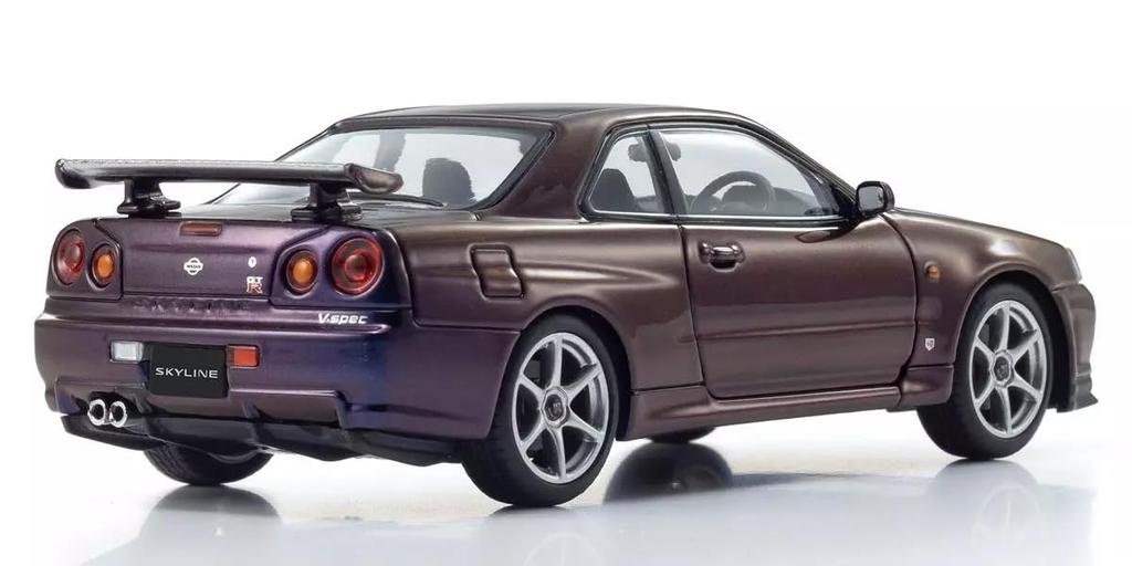 Kyosho Original Nissan Skyline R34 Purple Finished Product KS03936P 1/43 GT-R V-Spec (Midnight III)