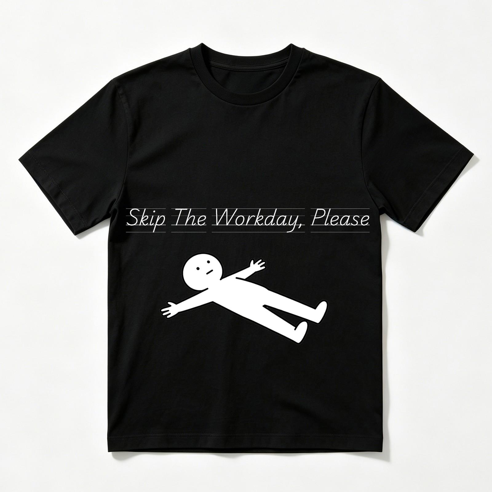 Funny Anti-Work T-Shirt Skip The Workday Please Lazy Vibe Humor Tee S разноцветный