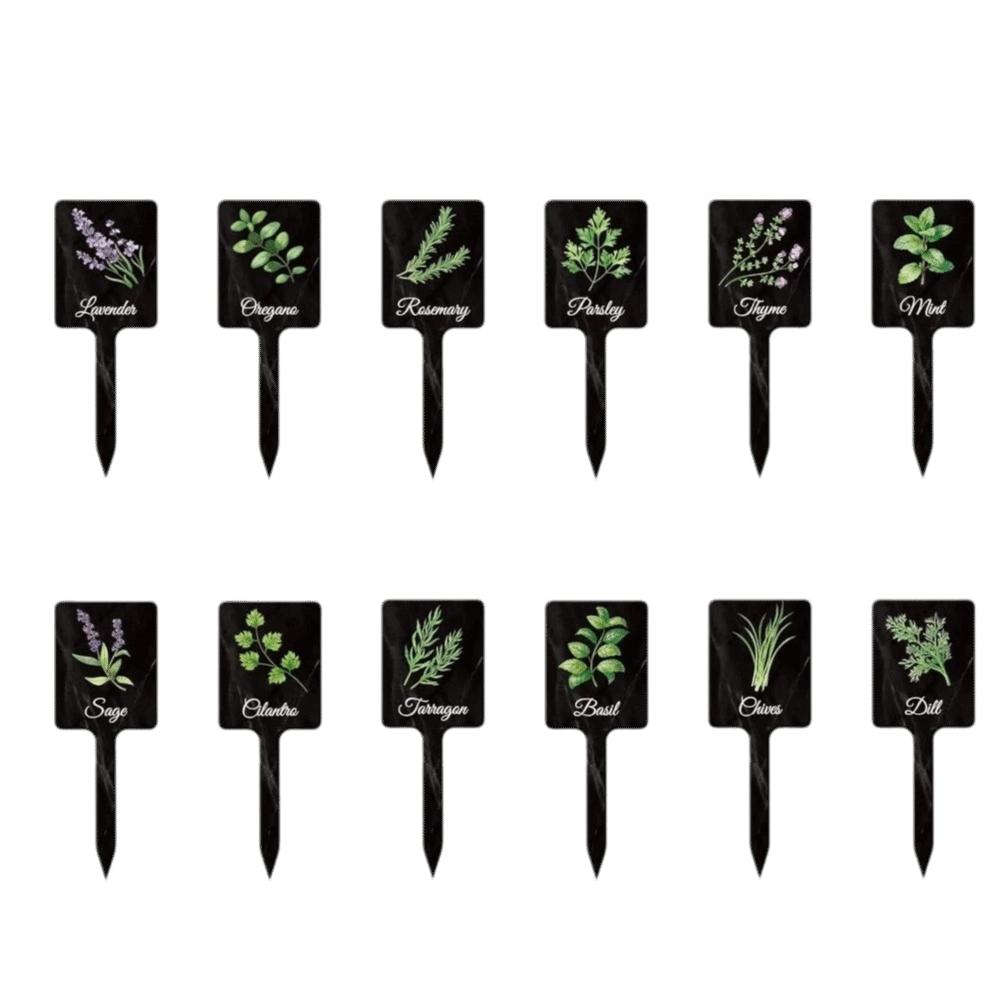 12PCS Reusable Plant Labels Waterproof Garden Flower Labels Plant Stake Tags  Potted Plants Style 2