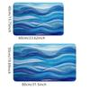 Rich Blue Wavy Pattern Bath Mat, Machine Washable Non-Slip Rug, Ideal for Bathroom Kitchen Entryway, Perfect Housewarming Gift