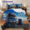 Blue Truck Mountain Road Bedding (1 * duvet cover + 2 * pillowcase, without core) 2D Flat Duvet cover and pillowcase Christmas birthday gift