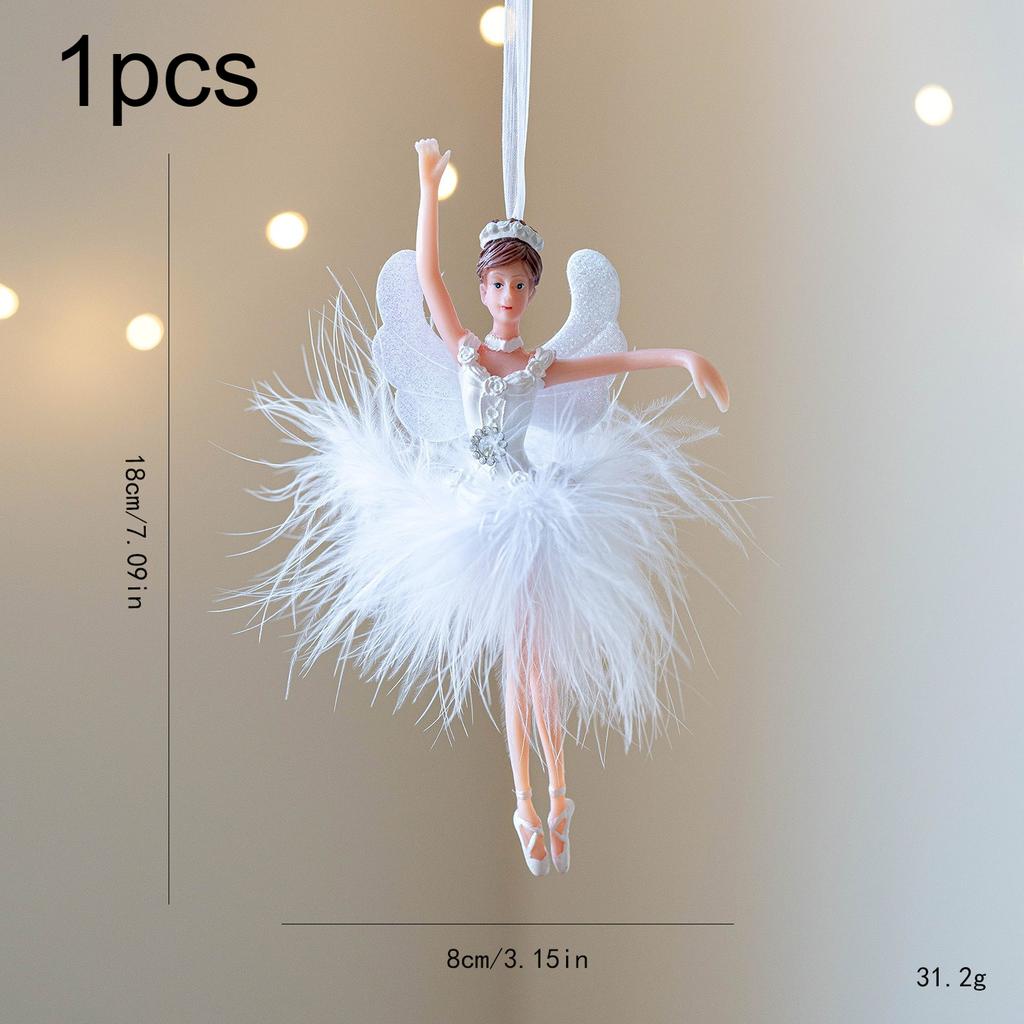 1pcs Christmas Ballet Dancing Girl Mesh Dance Love Ornaments Pendant Girl Home Decoration Wind Chimes Hanging Decorations