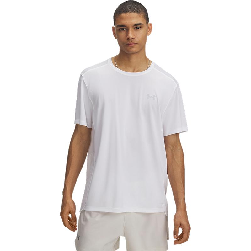 Under Armour Speed Stride Running Training Breathable Comfortable Solid Color Simple Short Sleeve T-Shirt Men Tops White 1369743-101