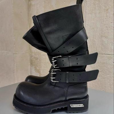 Cowhide Big Head Martin Boots Men's and Women's Same Belt Buckle Dark Tooling Boots Vintage Locomotive Boots Venom Fashion Boots