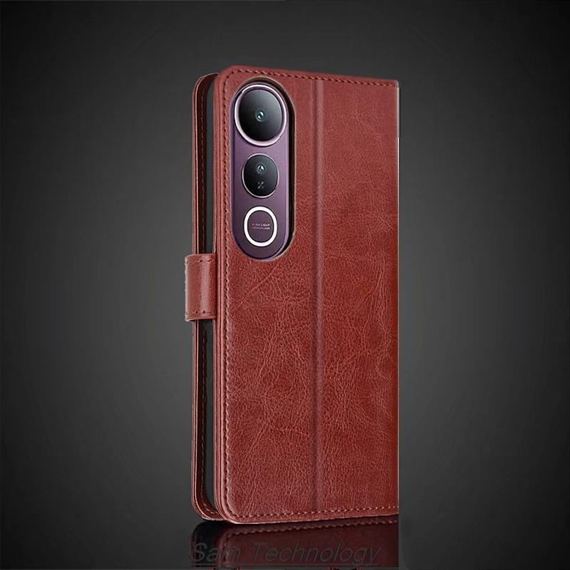Card Holder Cover Case for Vivo V50 Lite 5G 4G Pu Leather Flip Cover Retro Wallet Phone Case Vivo V50 Lite Business Fundas Coque