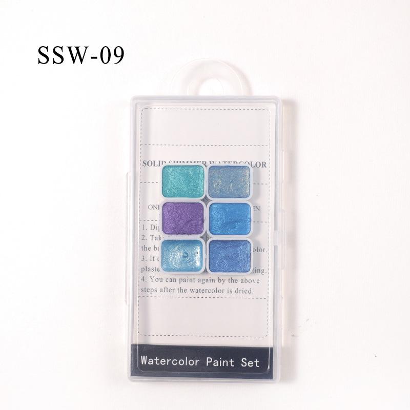 Pearlescent Solid Watercolor Paint Set for Nail Art & Sketching