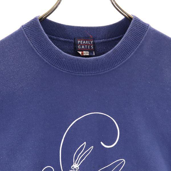 PEARLY GATES made in Japan golf Long sleeve cotton sweat Sweatshirt Logo Men's Used