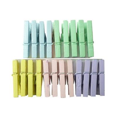 Mini Clothespins - Wood - Pastel Colors - Decoration - 2.5 Cm Length