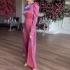 Women's Fashionable Casual Round Neck Long Sleeved Solid Color Dress