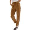 Corduroy Pants For Women Casual Drawstring Elastic High Waist Straight Leg Pants Loose Comfy Trousers With Pockets