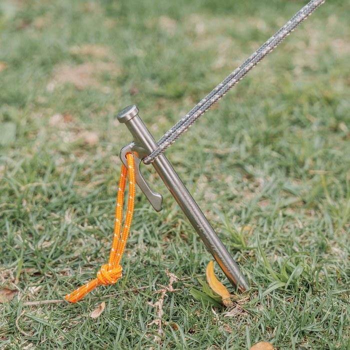 Boundless Voyage Titanium Peg Solid Stake - 35cm (6-pack) Titanium Color (Wide Head)