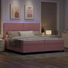 LED Box Spring Bed with Mattress Pink 200 X 200 Cm Velvet