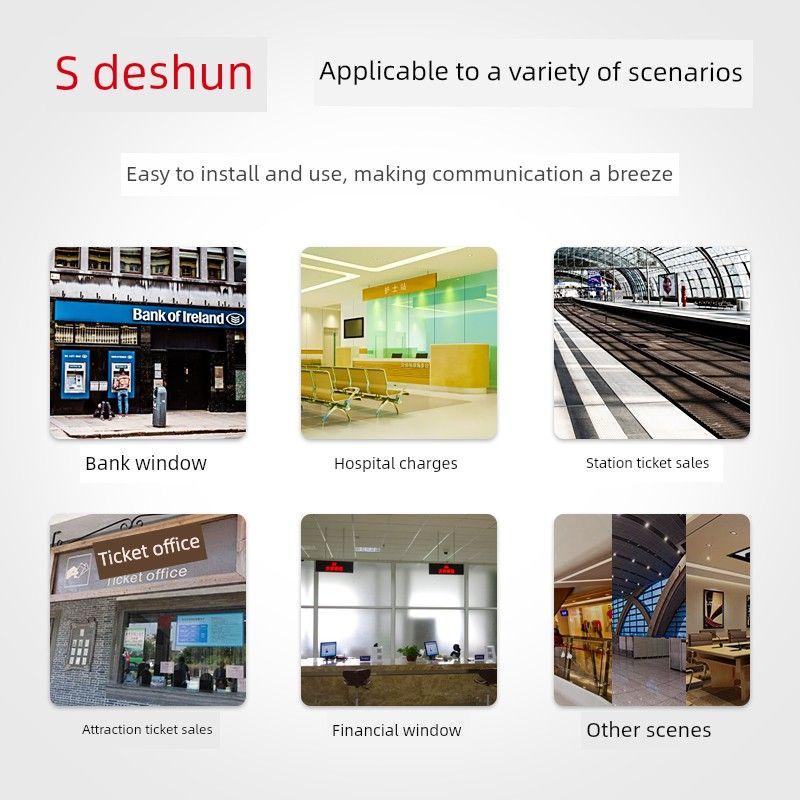 Deshun 236 Window-Mounted Two-Way Intercom for Banks, Hospitals, Stations, Counters, Ticket Booths, High-Power Intercom