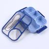 Lunch Box Bento Box 4 Compartment with Utensils Leakproof Portable Food Storage Snack Container for Work Home