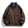 New Large-size Fake Two-piece Jacket Men's Personality Contrasting Colors Loose Trendy Brand Hong Kong Style Fat Man Outfit