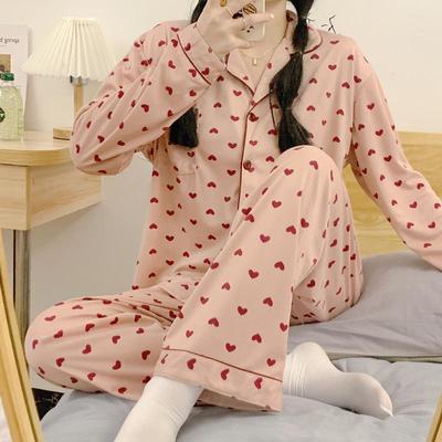 Damen Pyjama mit langen Ärmeln aus Milchseide - Lockere, lässige Homewear für Frühling und Herbst