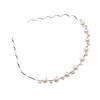Inteligentny koreański Rhinestone Faux Pearl Wave Pattern Spinka do włosów Opaska do włosów