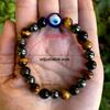 Armband mit dreifachem Schutz für den bösen Blick, Tigerauge, Hämatit-Obsidian-Schutzarmband