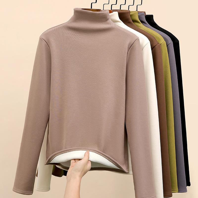 YYFS Women's Fashion Casual Solid Color Print Autumn Winter Keep Warm  Long Sleeves Half Turtleneck Knitting Sweaters