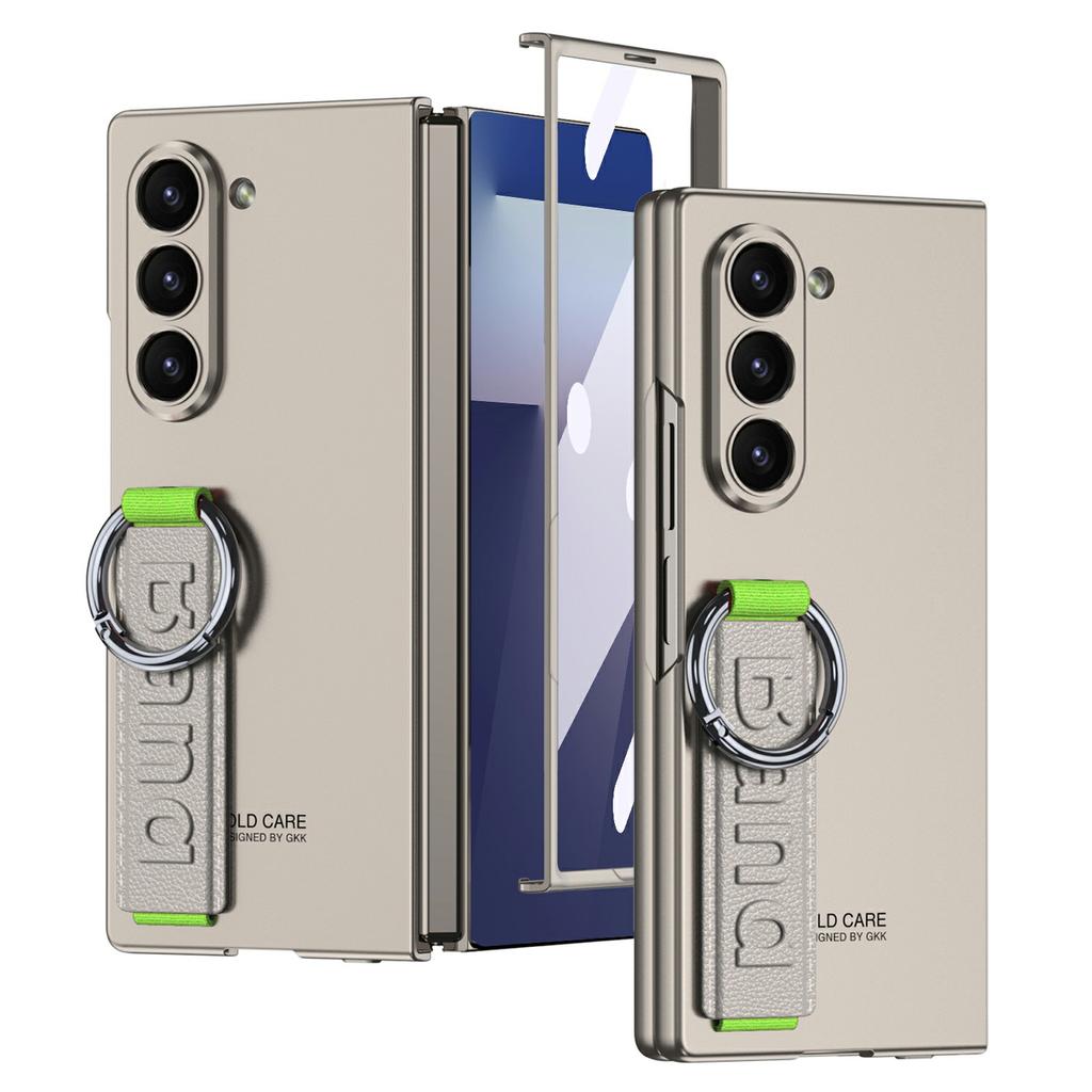 GKK For Samsung Galaxy Z Fold7 5G Wristband Phone Case Folding Cover with HD Screen Protector