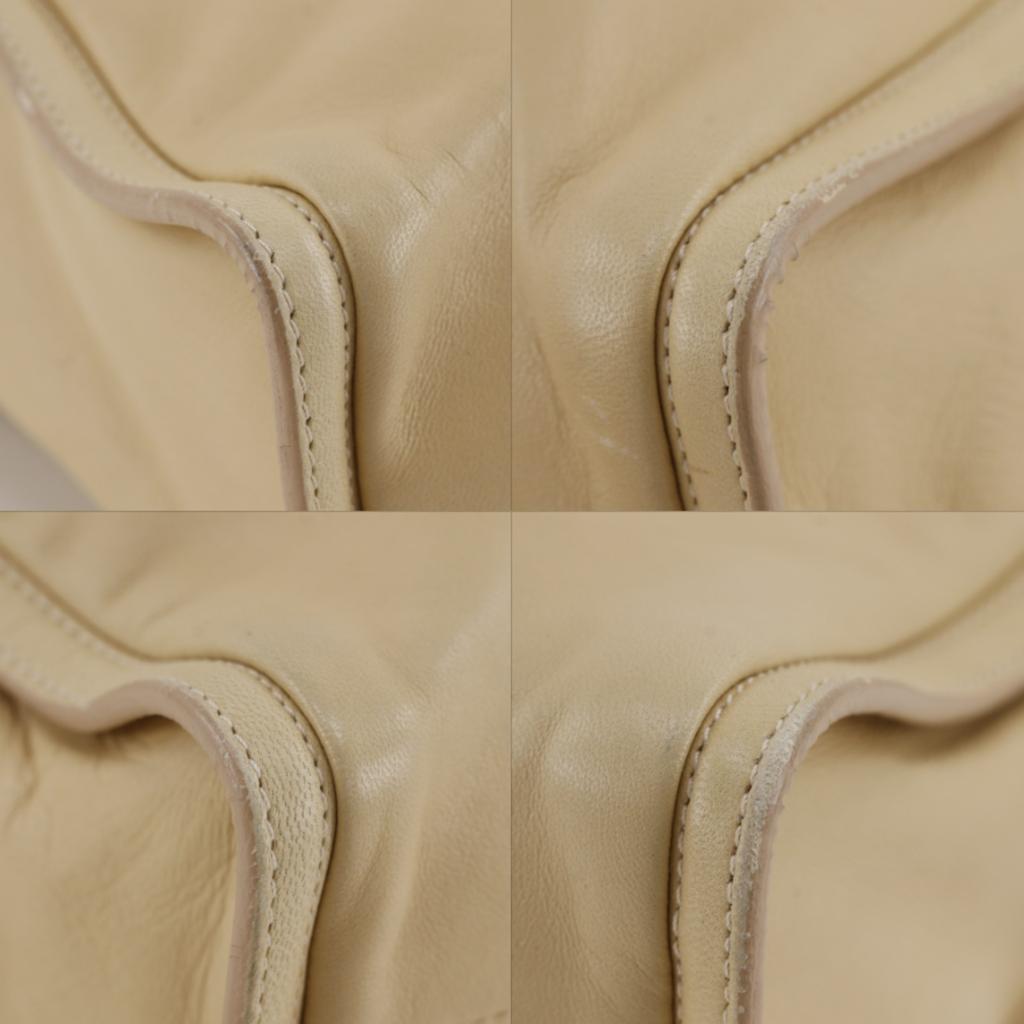 Loewe Shoulder Bag Beige Calfskin Women Used