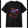 Wolf Neon Wildlife Mens T-Shirt Black 100% Cotton Printed Nature