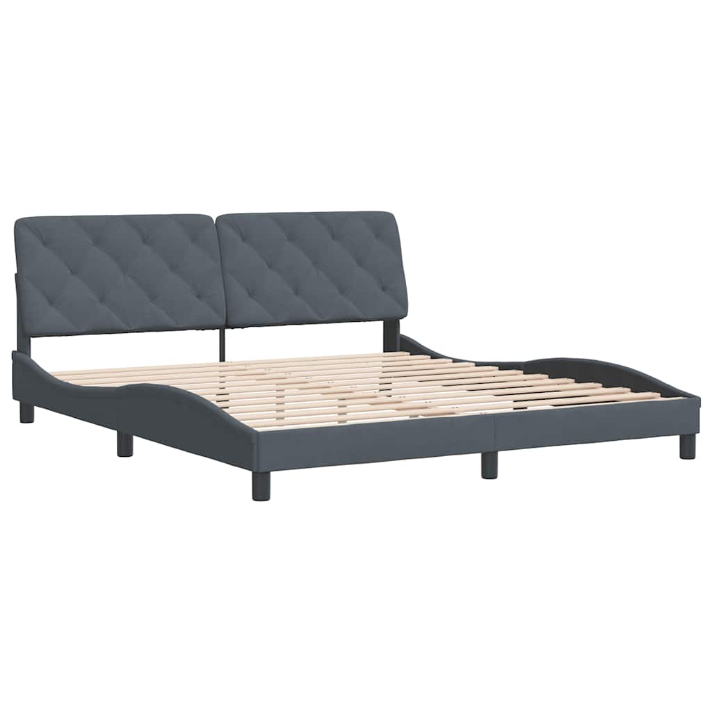 Bed Frame without Mattress Dark Grey 180 x 200 cm Velvet