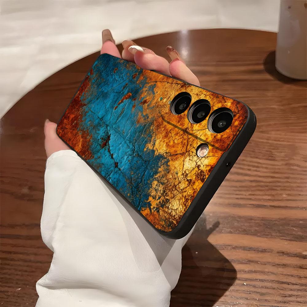 Grunge Texture Rusty Phone Case For Samsung S25 S24 FE S23 S22 S21 Plus S20 Ultra Note20Ultra Black Soft Shell
